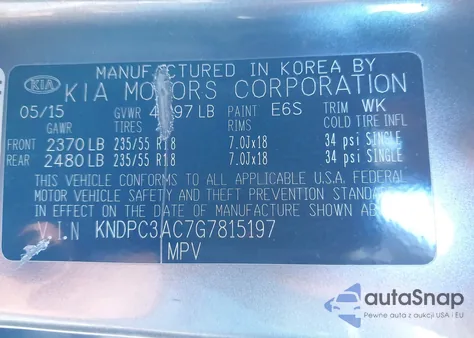 2016 Kia Sportage Ex from USA, damaged, VIN KNDPC3AC7G7815197